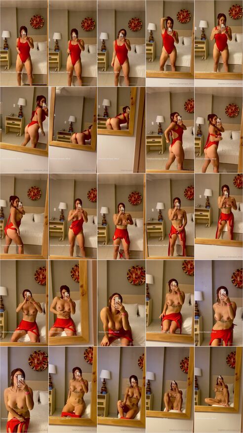 Anna paz en sexy lencería roja desnuda
